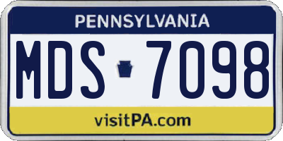 PA license plate MDS7098