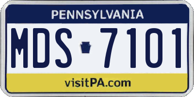 PA license plate MDS7101
