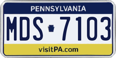 PA license plate MDS7103