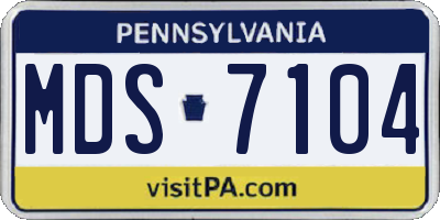 PA license plate MDS7104