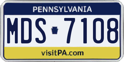PA license plate MDS7108