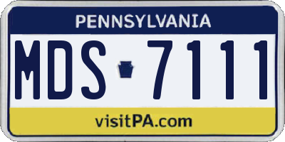 PA license plate MDS7111