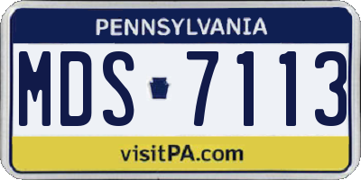 PA license plate MDS7113