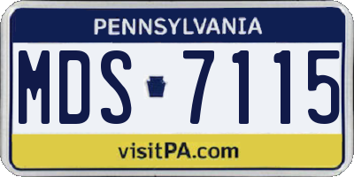 PA license plate MDS7115