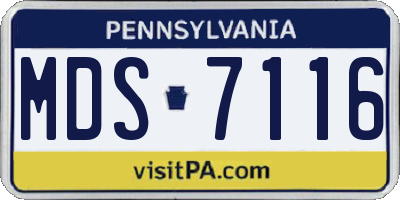 PA license plate MDS7116