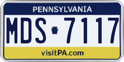 PA license plate MDS7117