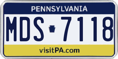 PA license plate MDS7118