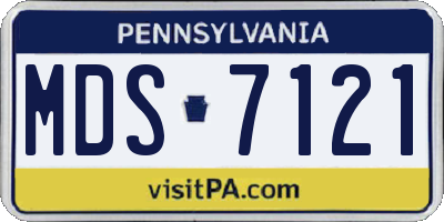 PA license plate MDS7121