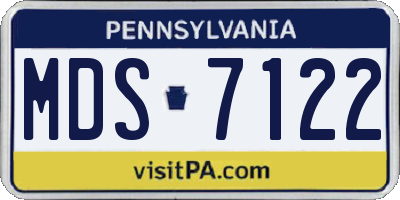 PA license plate MDS7122