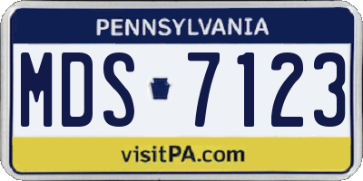 PA license plate MDS7123