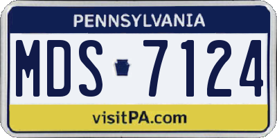 PA license plate MDS7124