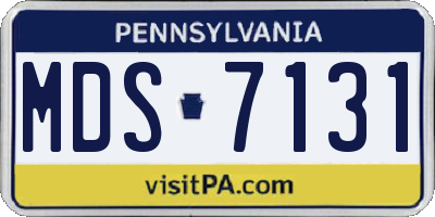PA license plate MDS7131