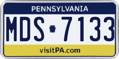 PA license plate MDS7133