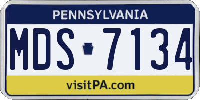 PA license plate MDS7134