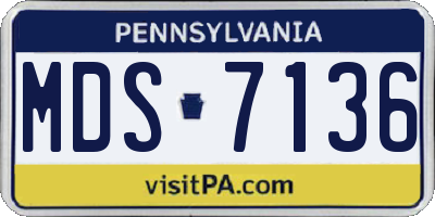 PA license plate MDS7136
