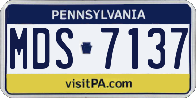 PA license plate MDS7137