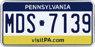 PA license plate MDS7139