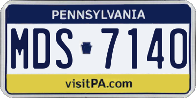 PA license plate MDS7140