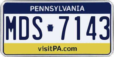PA license plate MDS7143