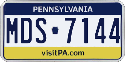 PA license plate MDS7144
