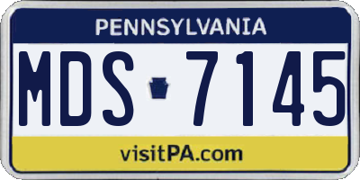 PA license plate MDS7145