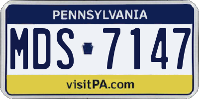 PA license plate MDS7147