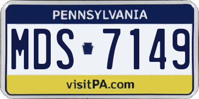PA license plate MDS7149