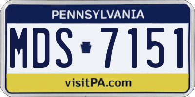 PA license plate MDS7151
