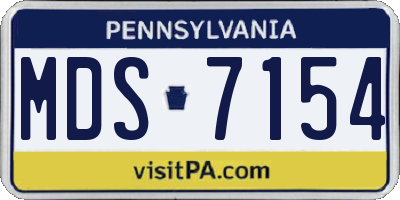 PA license plate MDS7154