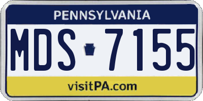 PA license plate MDS7155