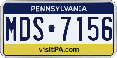PA license plate MDS7156