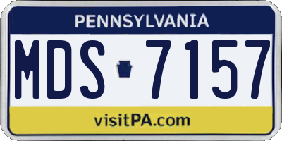 PA license plate MDS7157