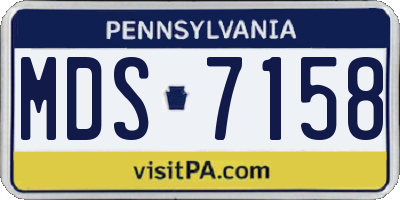 PA license plate MDS7158