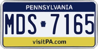 PA license plate MDS7165