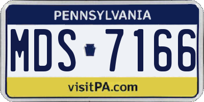 PA license plate MDS7166