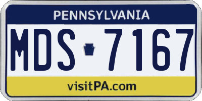 PA license plate MDS7167