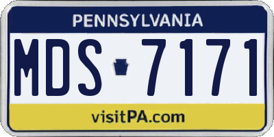 PA license plate MDS7171