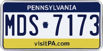 PA license plate MDS7173