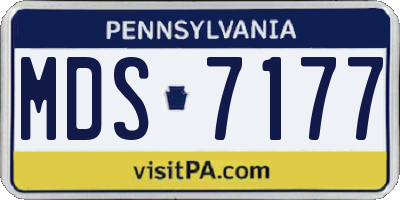 PA license plate MDS7177