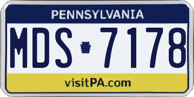 PA license plate MDS7178