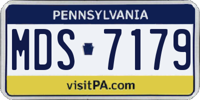 PA license plate MDS7179