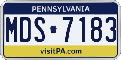 PA license plate MDS7183