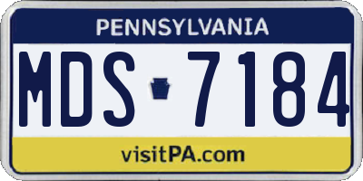 PA license plate MDS7184