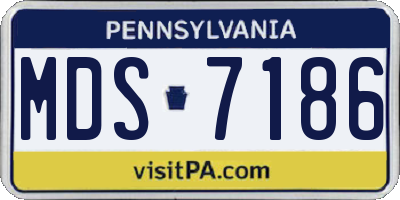 PA license plate MDS7186