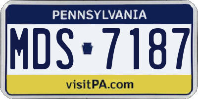 PA license plate MDS7187