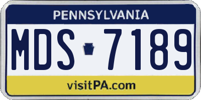 PA license plate MDS7189