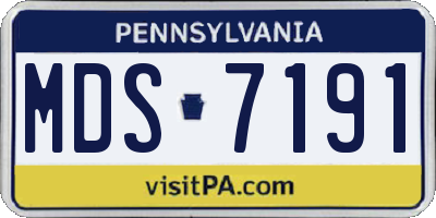 PA license plate MDS7191
