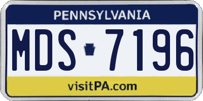 PA license plate MDS7196