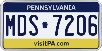 PA license plate MDS7206