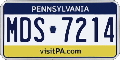 PA license plate MDS7214